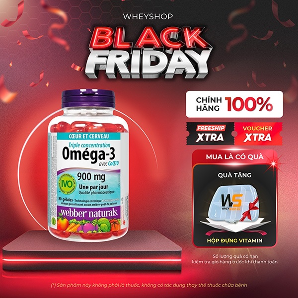 (TẶNG HỘP) Viên uống bổ sung dầu cá Omega 3 Triple Strength With C0Q10 (80 viên) - WHEYSHOP VN