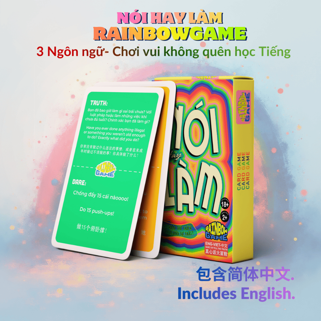 Bộ Bài Nói Hay Làm RainBowGame Tam Ngữ drinking game truth or dare boardgame thách hay thật
