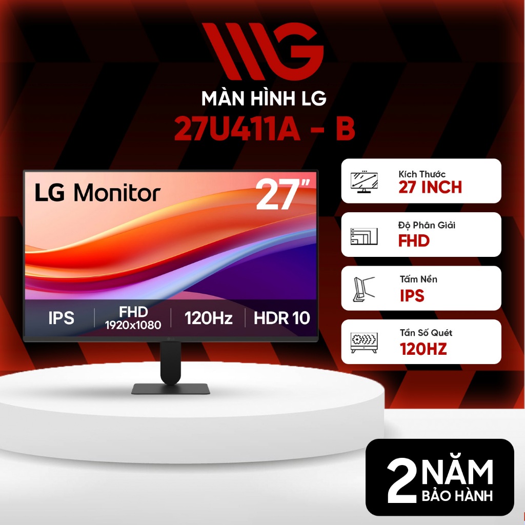 Màn hình Văn Phòng LG 27U411A-B 27 inch Full HD 120Hz 5ms IPS HDR10 - Bảo hành 24 tháng