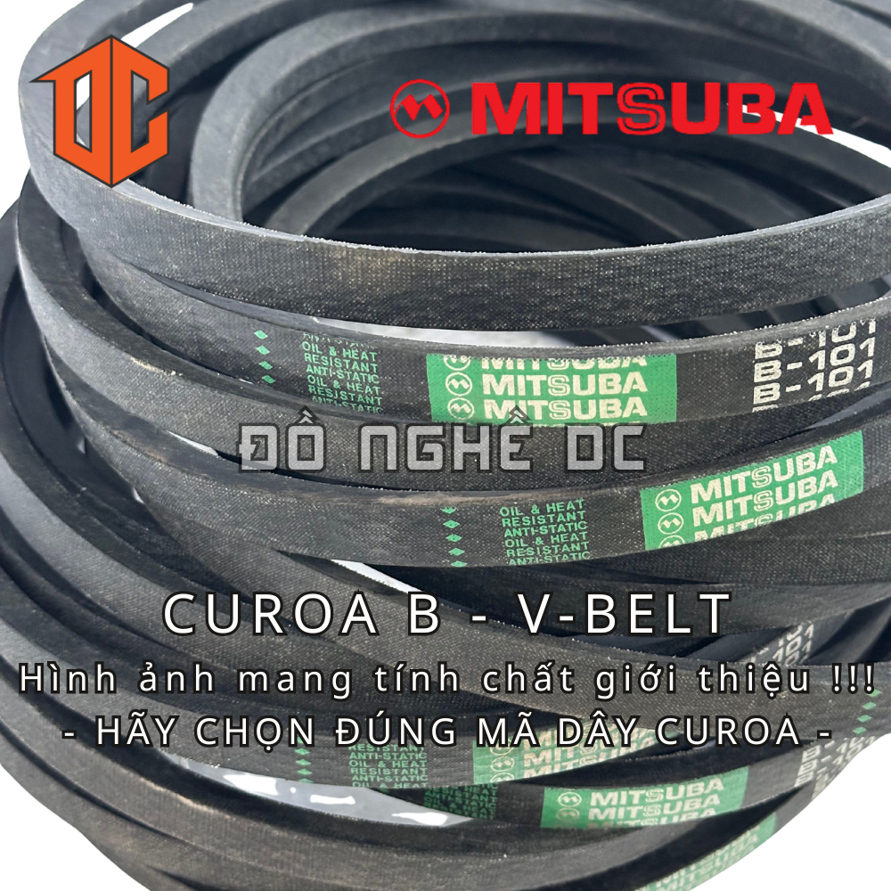 Sợi curoa bản V-BELT MITSUBA - Thailand B44 B87 B84 B20 B65 B64 B26 B77 B21 B94 B20 B90 B48 B87 B35 