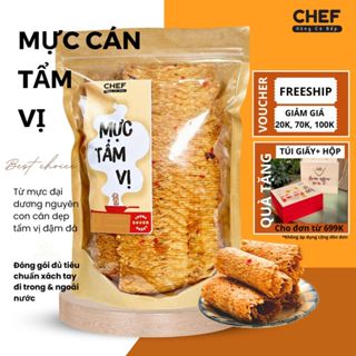  KHÔ MỰC CÁN TẨM GIA VỊ Loại Nguyên Con 500gr - Hàng Đặc Sản Thơm Dai Đậm Vị 
