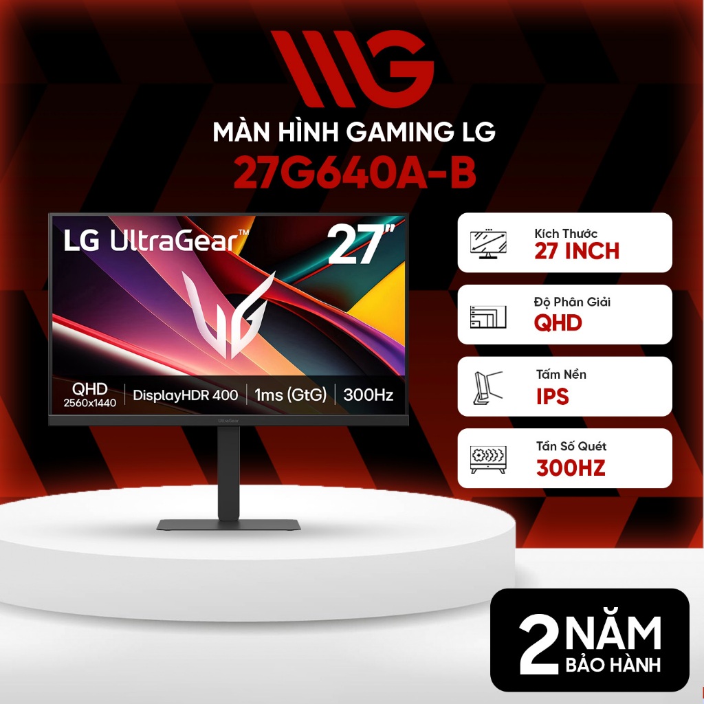 Màn hình Gaming LG UltraGear 27G640A-B 27 inch 2K QHD 300Hz 1ms IPS - Bảo hành 24 tháng
