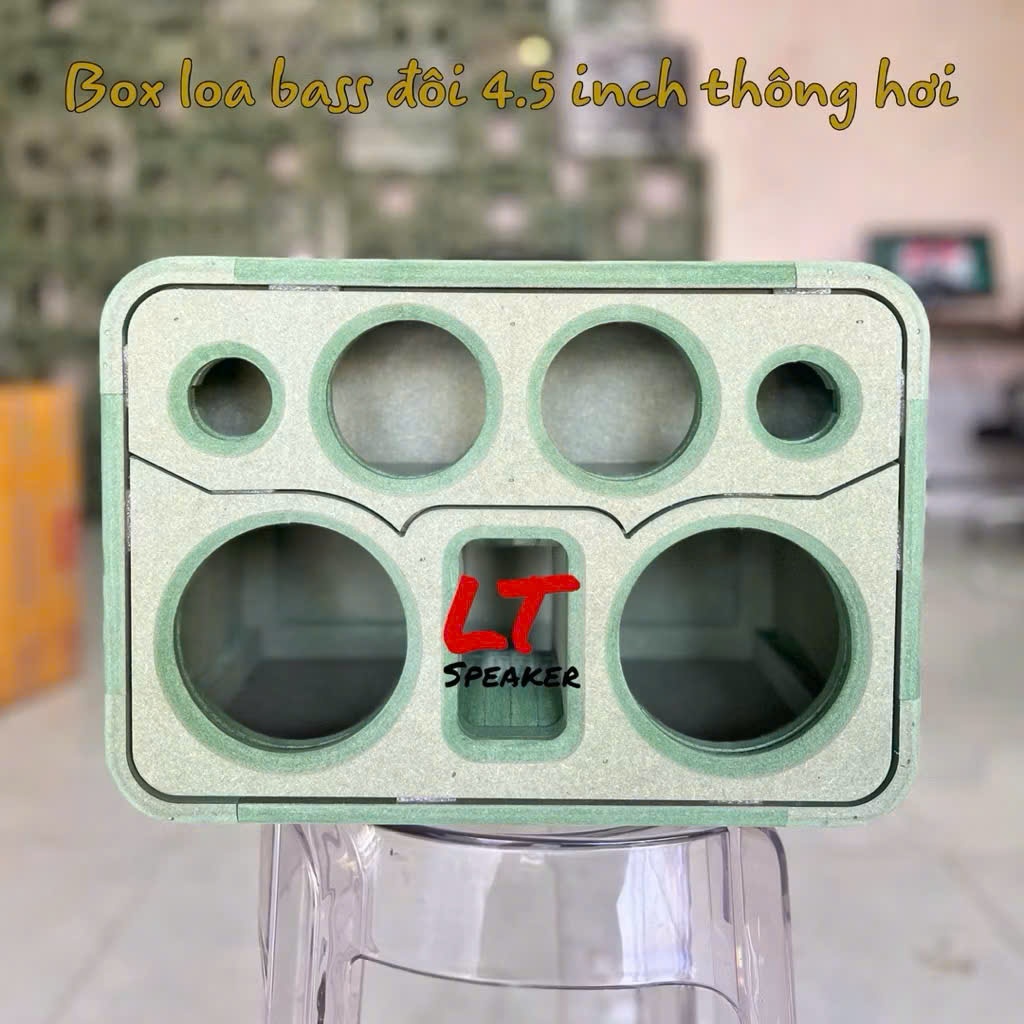 (2025) Box loa thô sub đôi 4.5 inch thùng loa thông hơi gỗ e căng cách điệu LT Speaker Box