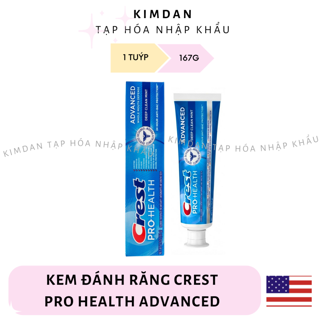 [NK MỸ - MẪU MỚI] KEM ĐÁNH RĂNG CREST PRO HEALTH ADVANCED 167G