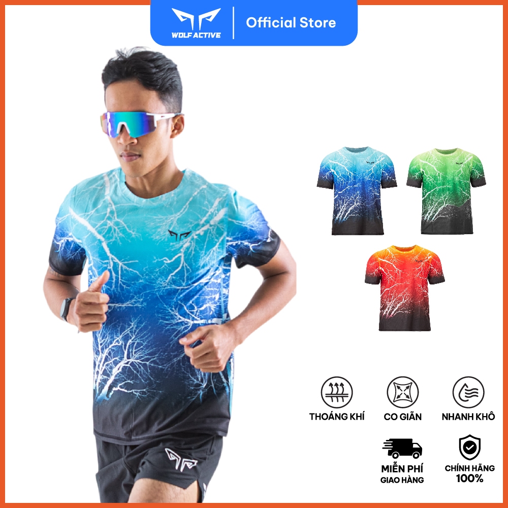 Áo Thun Nam Chạy Bộ Wolf Active Winter Light 142, Chất Vải Wolf Active Nhẹ, Nhanh Khô, Thoải Mái