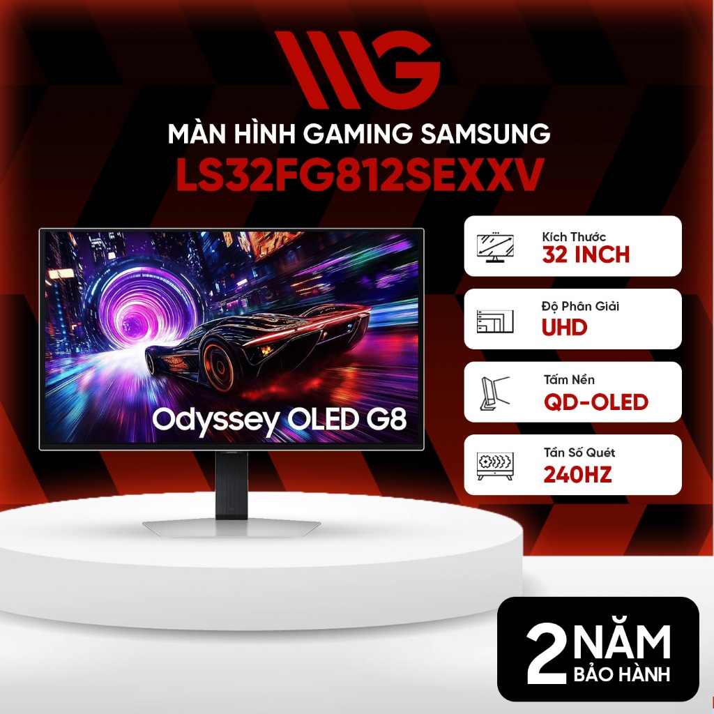 Màn hình Gaming Samsung Odyssey OLED G8 G81SF 32 inch 4K 240Hz 0.03ms QD-OLED - Bảo hành 24 tháng