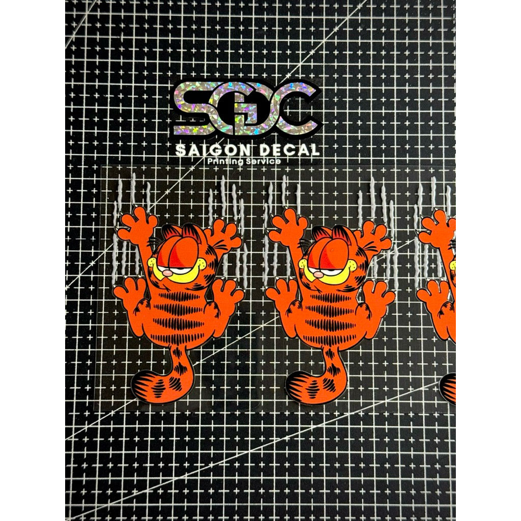 Tem Sticker DTF Mèo Béo Siêu Quậy Garfield, Dán Trang Trí Được Nhiều Vị Trí Trên Xe |SGDC - 1 Cái/Cặ