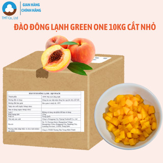 Thùng Đào tươi đông lạnh GreenOne 10kg miếng nhỏ cho nhà hàng, quán ăn, quán nước