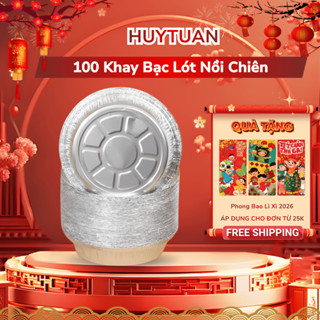Mua Sỉ 100 Khay Giấy Bạc Lót Nồi Chiên Không Dầu, Lò Nướng - Khuôn Đĩa Nhôm Đựng Thức Ăn, Thực Phẩm Nhiều Size