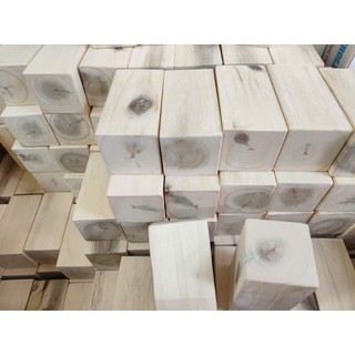 Khối gỗ 5x5x10 cm đồ chơi xếp hình và làm đồ thủ công DIY, khối trụ vuông giáo cụ mầm non