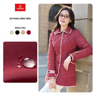  Áo khoác phao nữ VERA CARDINA chất liệu gió chần bông dáng lửng cổ đức phối viền 5PLF02 