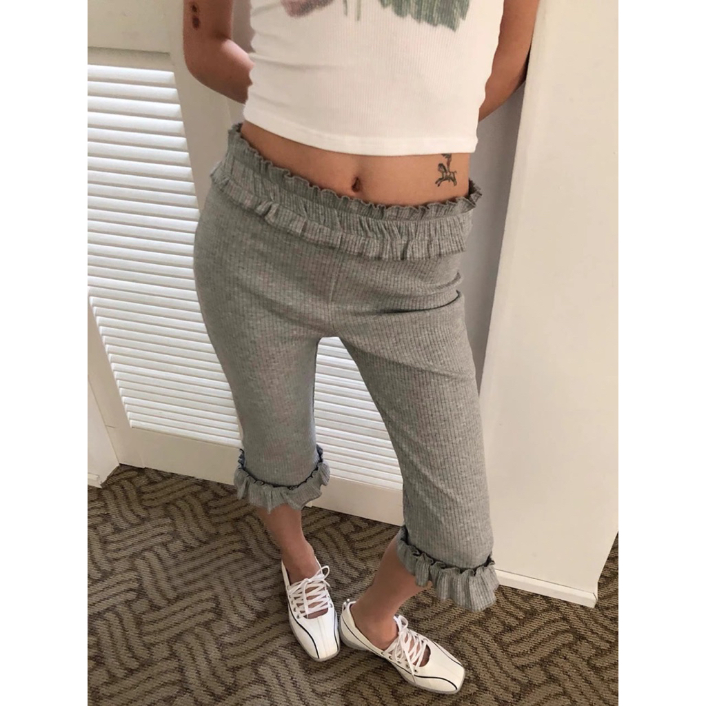 Short - Quần lửng chất co dãn phối bèo style Y2K