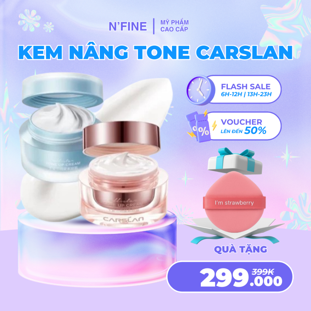 Kem nâng tông da Carslan kem lười trang điểm Kem lót che khuyết điểm hiệu quả Makeup nâng tông