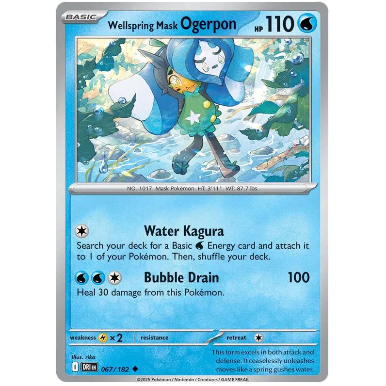 Pokemon TCG - Wellspring Mask Ogerpon - Uncommon - 067/182 - DRI