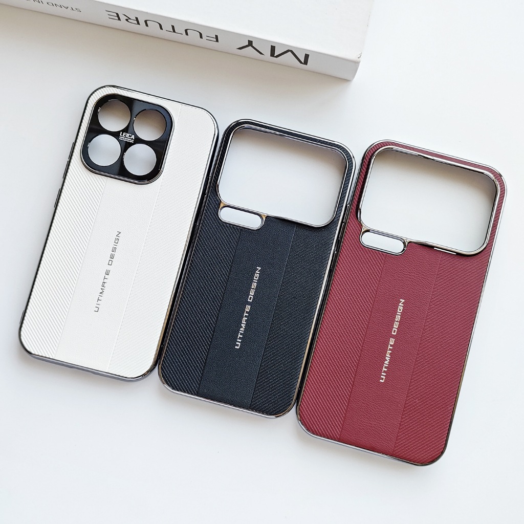 Ốp Lưng Da Kèm Khung Camera Kim Loại Mi 17 Pro Max / Mi 17 Pro / Mi 17 - Viền TPU, Bảo Vệ Cụm Cam