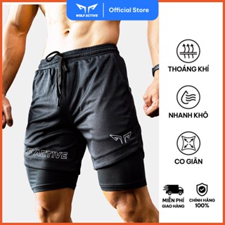  Quần Tập Gym 2 Lớp Wolf Active Fitpro W104 Quần Gym Nam 2 Lớp Nhanh Khô Co Giãn Thoải Mái 