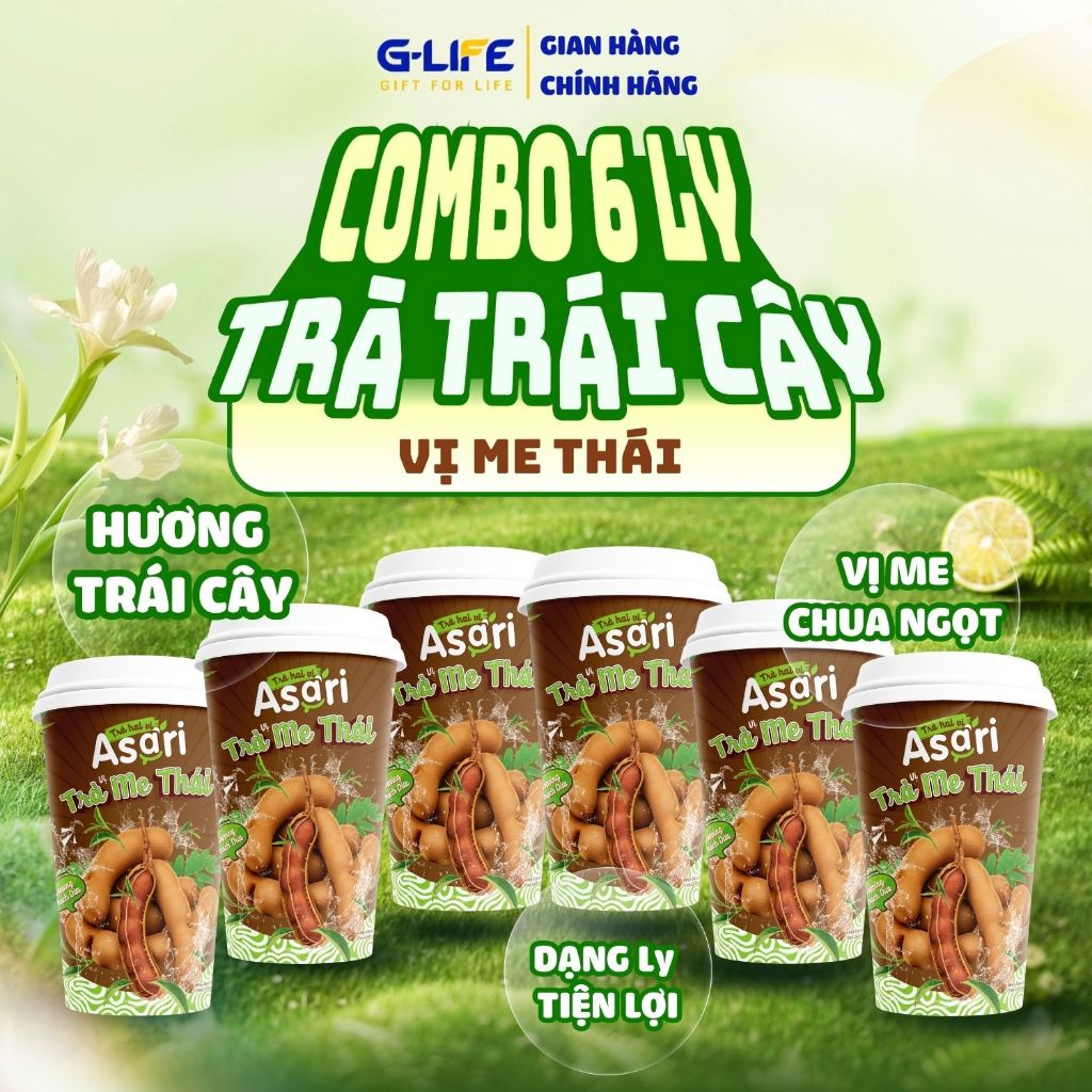[COMBO] Trà Trái Cây Hoa Quả ASARI Trà Thanh Nhiệt Me Kèm Thạch Dừa, Me Thái Chua Ngọt Giải Nhiệt Nh