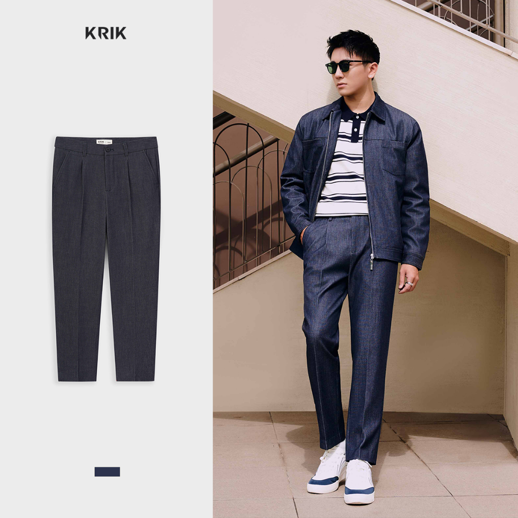 Quần Âu Nam KRIK Form Regular Chất Liệu Mềm Mại Thiết Kế Basic Giả Jean QA7139
