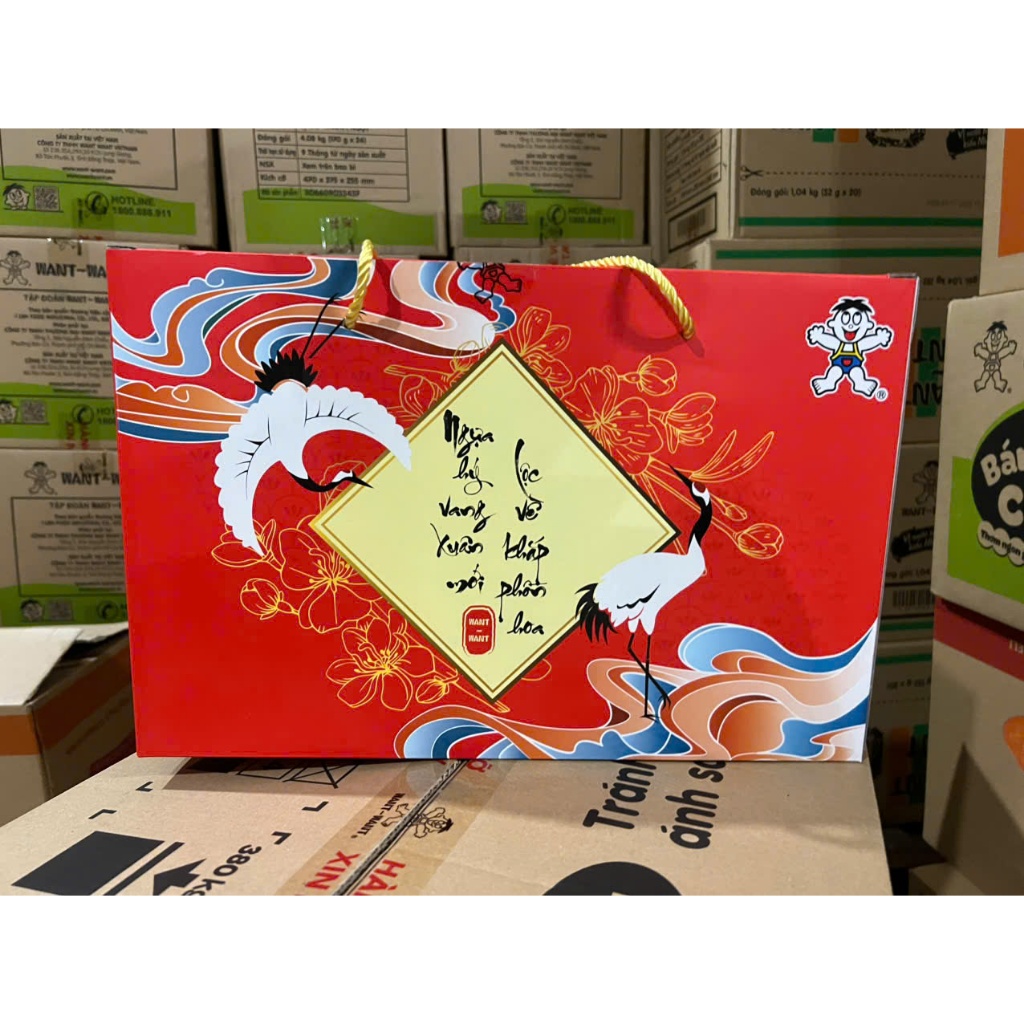 Bánh quà Tết Want Want - Đoàn Viên Sung Túc - Hộp quà tặng ý nghĩa dịp Tết