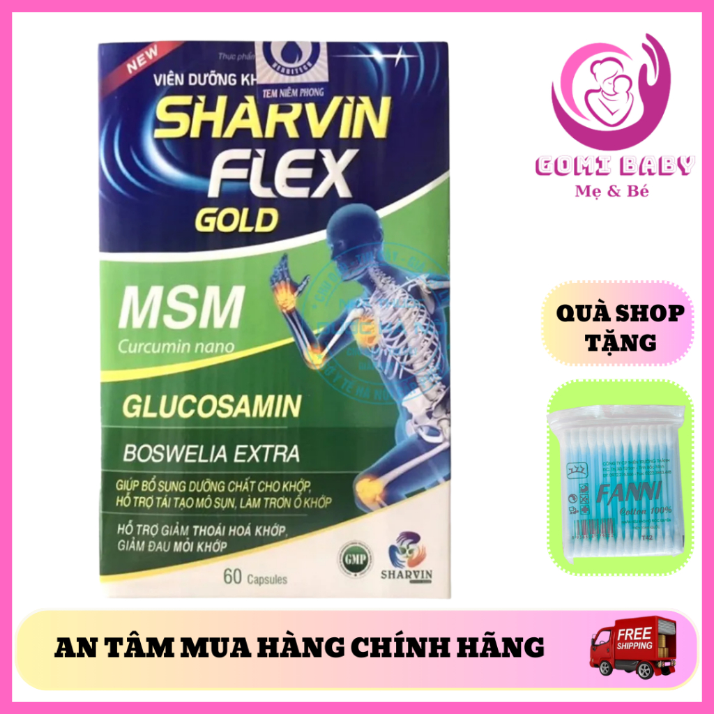 [CHÍNH HÃNG] Viên uống dưỡng khớp SHARVIN FLEX GOLD Hộp 60 viên