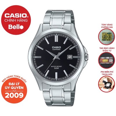 Đồng hồ Nam dây thép Casio MTS-115 dây thép, kính saphire chính hãng bảo hành 1 năm Pin trọn đời