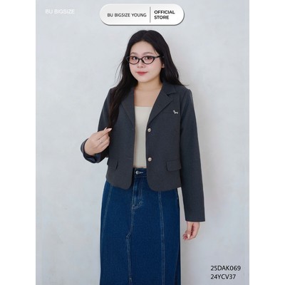 Áo blazer dáng lửng túi cơi ngực BIGSIZE (55kg đến 95kg) – 25DAK069 - [BU Bigsize]