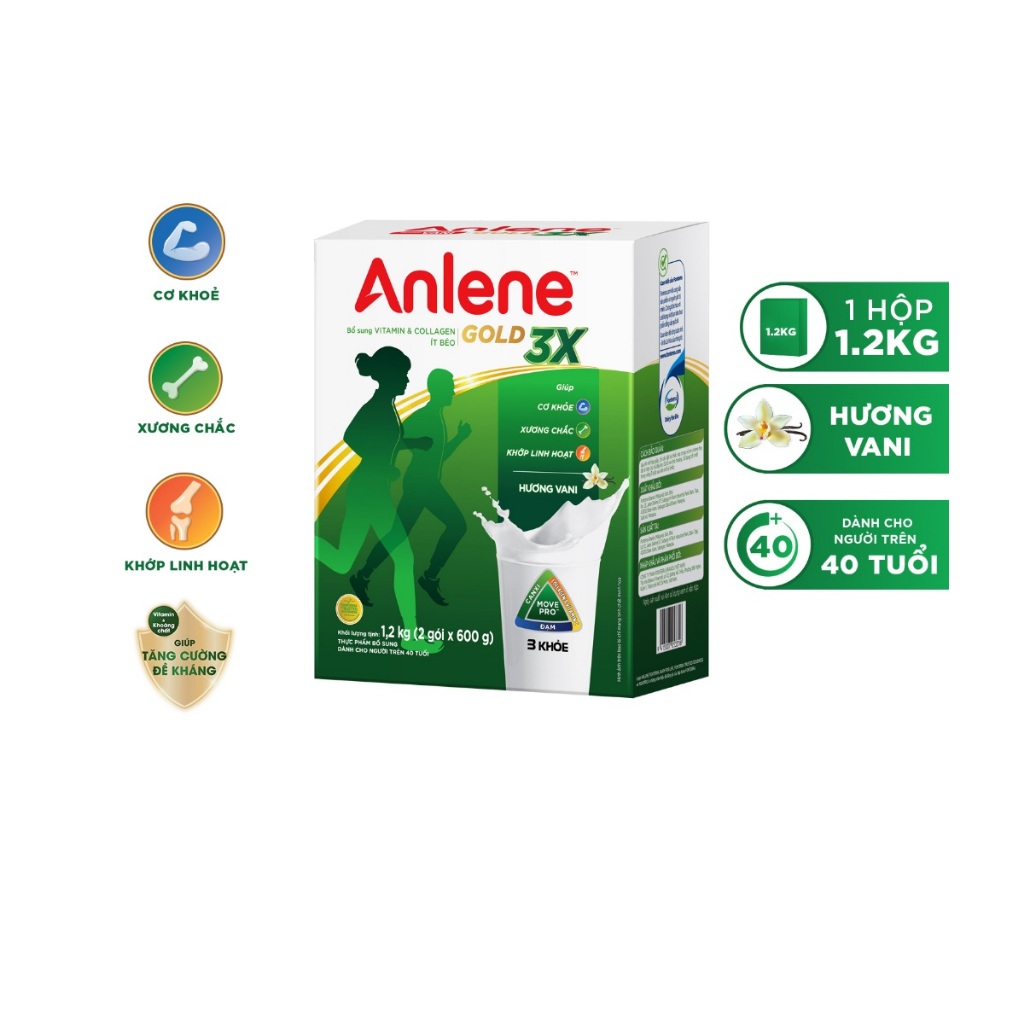 Sữa bột Anlene 3X Vani hộp 1,2kg