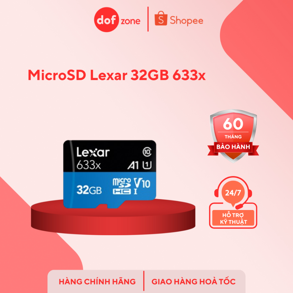 Thẻ nhớ MicroSD Lexar 32GB 633x 95MB/45MB/s | Chính Hãng