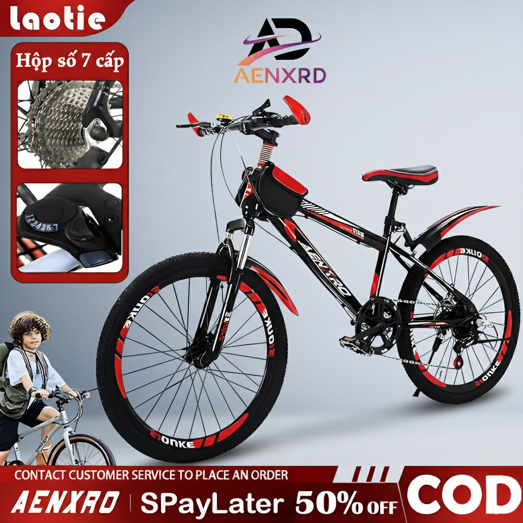 Xe đạp địa hình thể thao trẻ em 6-15 tuổi Kích thước 20 inch, kèm gói quà tặng xe đạp