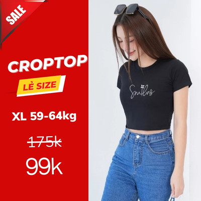Áo croptop nữ lẻ size XL 59-64kg nhiều hình Loza CR004