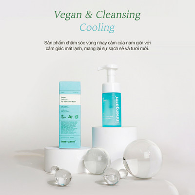 Dung dịch vệ sinh nam hương nước hoa Innergarm Vegan Thuần chay Hàn Quốc 100ml | Dạng bọt mát lạnh lưu hương nam tính