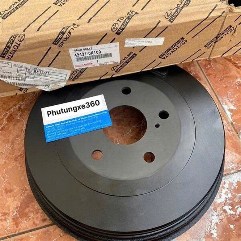 Tam bua thắng sau- Trống phanh sau Toyota Innova 2005-2016 chính hãng #Toyota: 42431-0K100