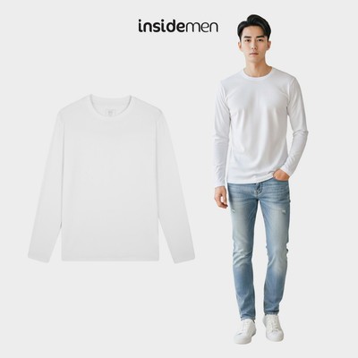 Áo Thun Giữ Nhiệt Nam Trắng Insidemen Thoáng Khí Mềm Mịn Co Giãn Body Fit ILT025EDP01
