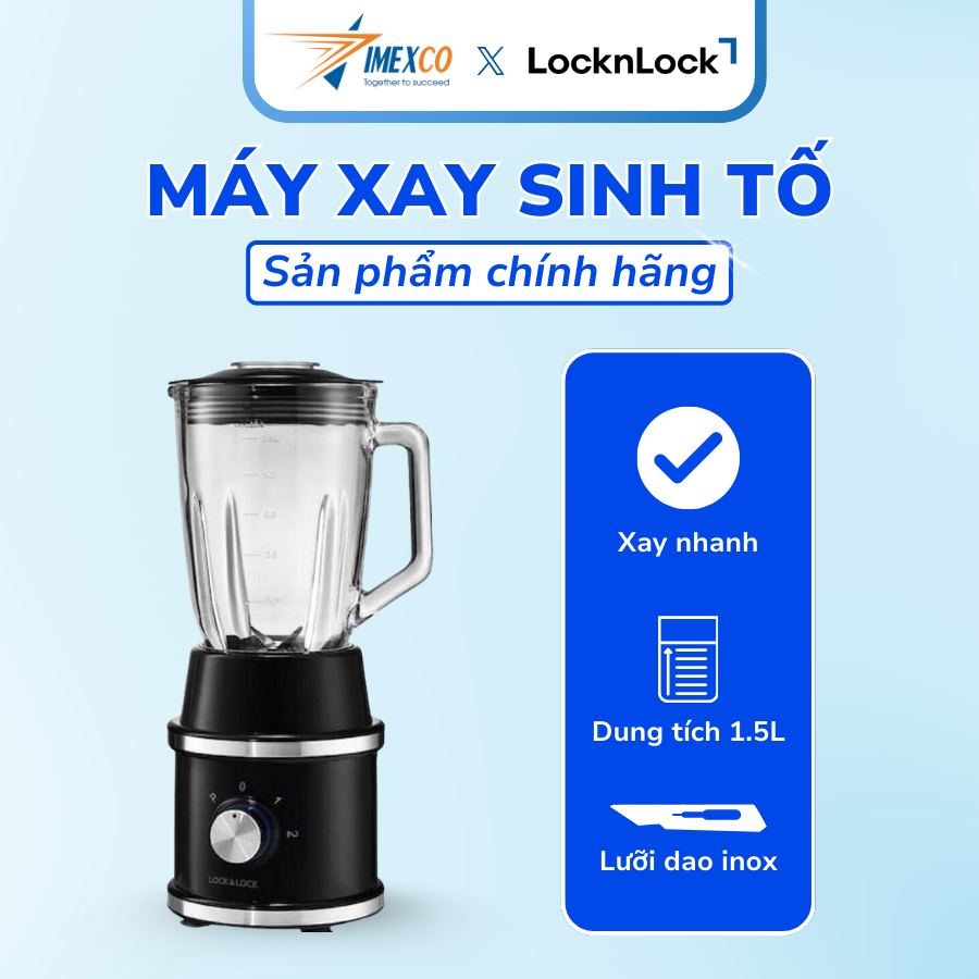 Máy xay sinh tố LocknLock High Speed Blender công suất 600W màu đen - EJM376BLK
