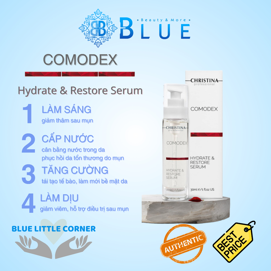 Serum Christina Comodex Hydrate & Restore - Hỗ Trợ Làm Mịn Da, Giúp Da Thoáng Khô Thoáng Và Sáng Hơn