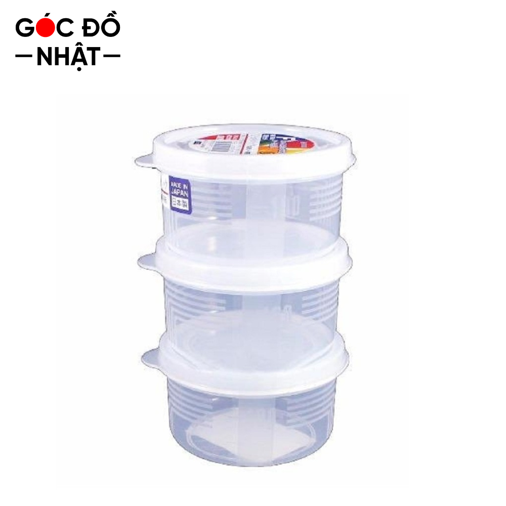 Set 3 hộp nhựa tròn 180ml NAKAYA nội địa Nhật Bản