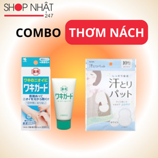   COMBO THƠM NÁCH  Lăn nách khử mùi Kobayashi và miếng dán nách thấm mồ hôi nách Nhật Bản 