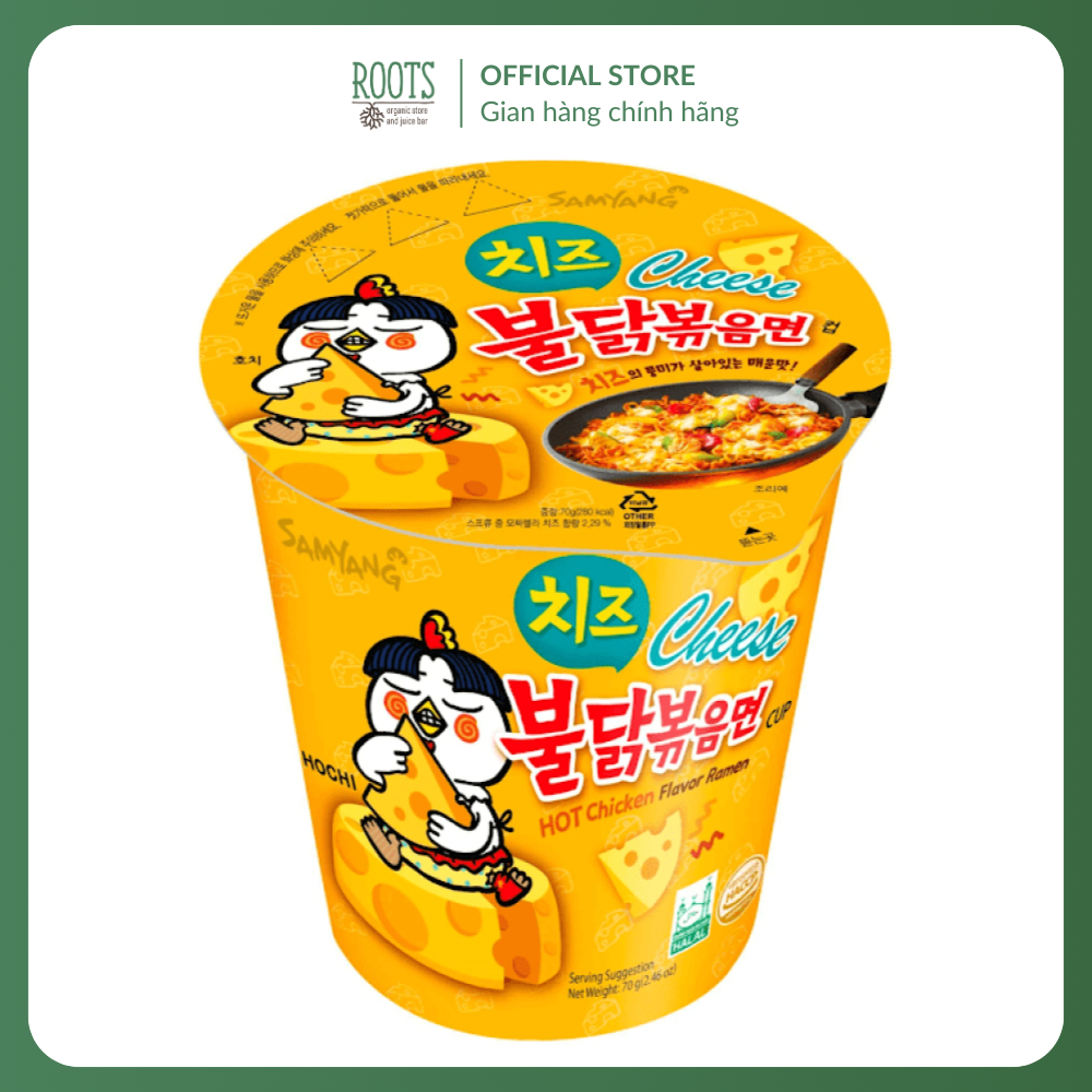 (Ship hỏa tốc) SAMYANG - Mì Ly Khô Gà Cay Vị Phô Mai, Instant Ramen Cup, Hot Chicken & Cheese (70g)