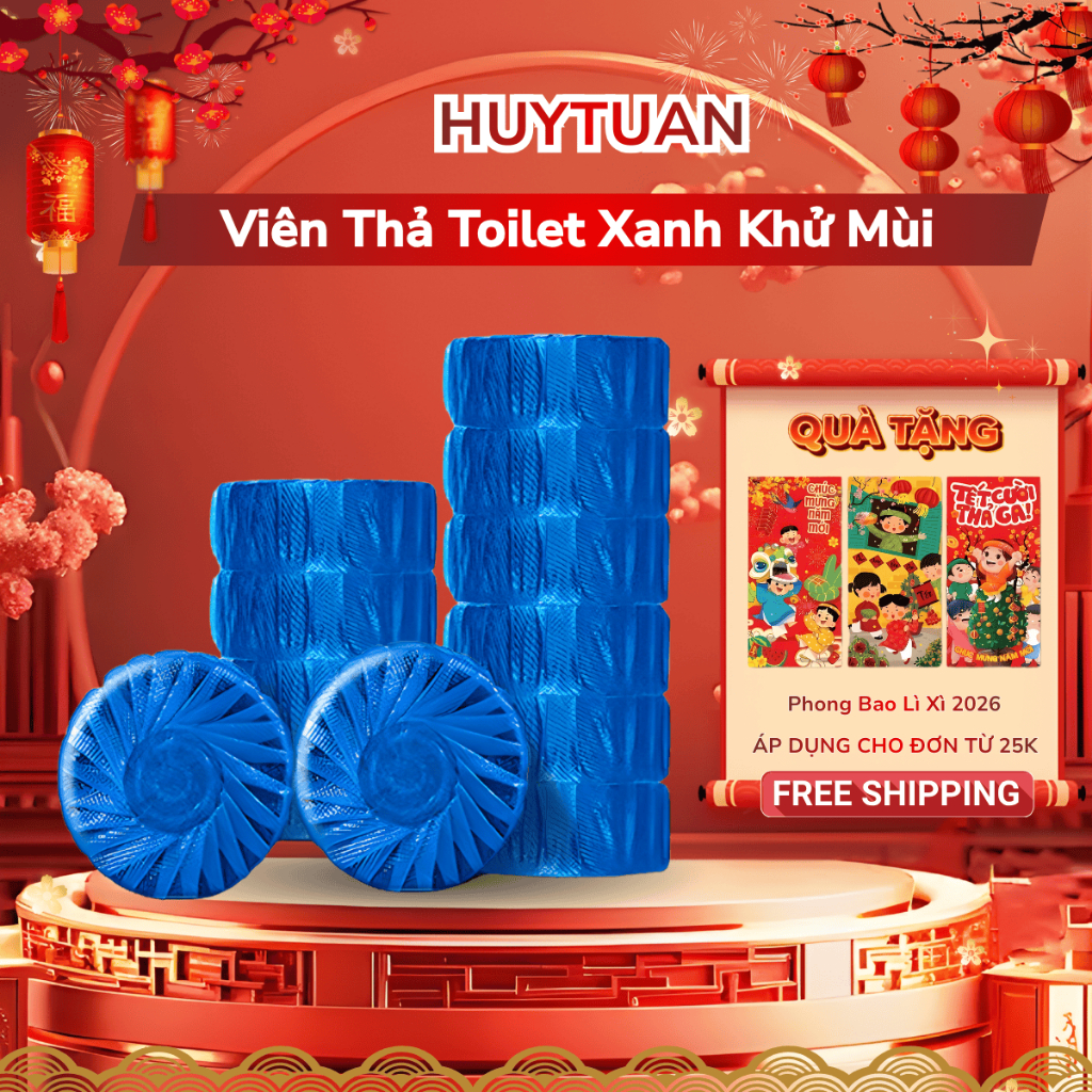 Tẩy bồn cầu - Gói 10 viên tẩy bồn cầu khử mùi diệt khuẩn (TBC01) bibi90