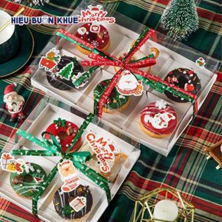  10 Hộp Giấy 4 Ngăn - 6 Ngăn Đựng Bánh Mousse Bánh Ngọt Entremet Mochi Donut  thành thấp  