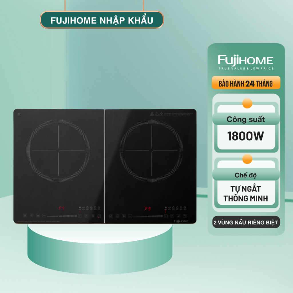 Bếp Từ Đôi Fujihome IC2123 – Gia Nhiệt Ổn Định, Độ Bền Cao
