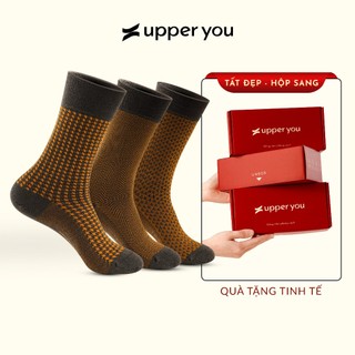  Tất Vớ Giày Tây Premium Cao Cấp UPPER YOU Mercerized Cotton Họa Tiết Màu Vàng Golden Sun Mềm Mại Thấm Hút - PMM4001 