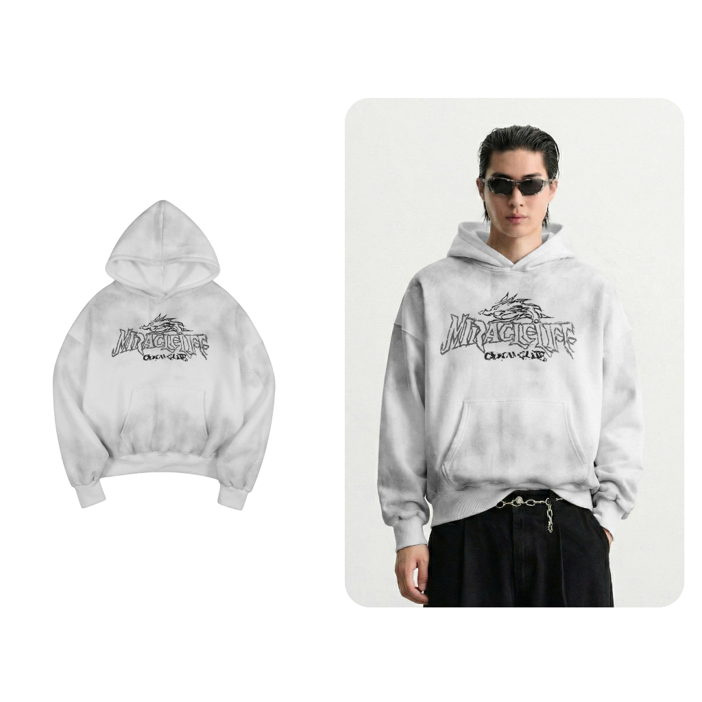 Áo Hoodie Miracle ODIN CLUB, Áo nỉ dài tay có mũ nam nữ chất liệu nỉ bông ấm áp, form boxy tôn dáng