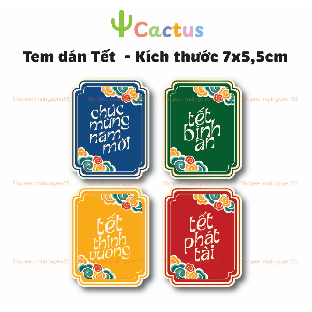 [ Sẵn ] Tem tết, tem dán tết, tem chúc mừng năm mới, tem dán bánh kẹo tết