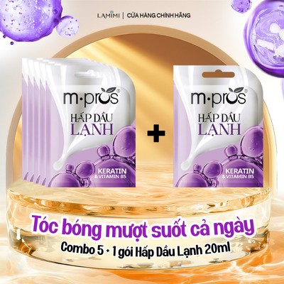 Bộ 5 Tặng 1 Gói Hấp Dầu Lạnh Không Dùng Nhiệt M.Pros 20ml x6 Dưỡng Chất Keratin Collagen & B5 Lamimi