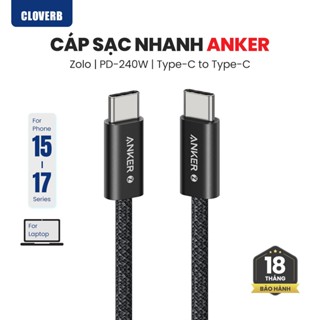 Cáp Sạc USB-C To USB-C Anker Zolo A8060 240W Dây Bện Bền Mềm Cho iPhone 15/16/17