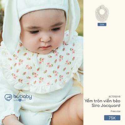 Yếm tròn cài sau Bubaby nhiều màu sắc cho bé