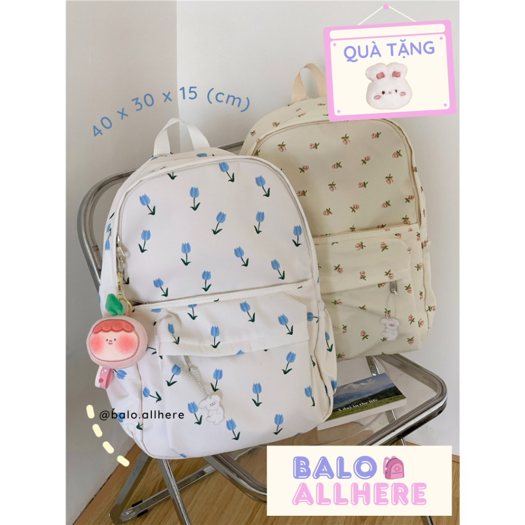 [ORDER] Balo Balo Đi Học Họa Tiết Hoa Nhí Xinh Xắn BL140