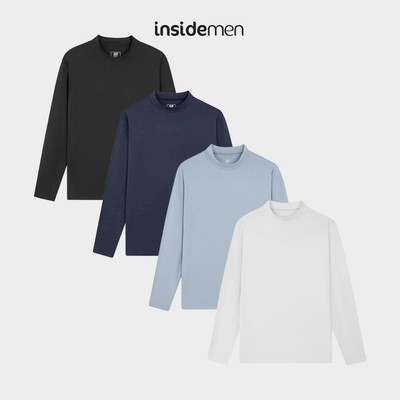 Áo Thun Giữ Nhiệt Nam Cổ Lọ Insidemen Thoáng Khí Co Giãn Mềm Mịn Dáng ôm Body Fit ILT026EDP01