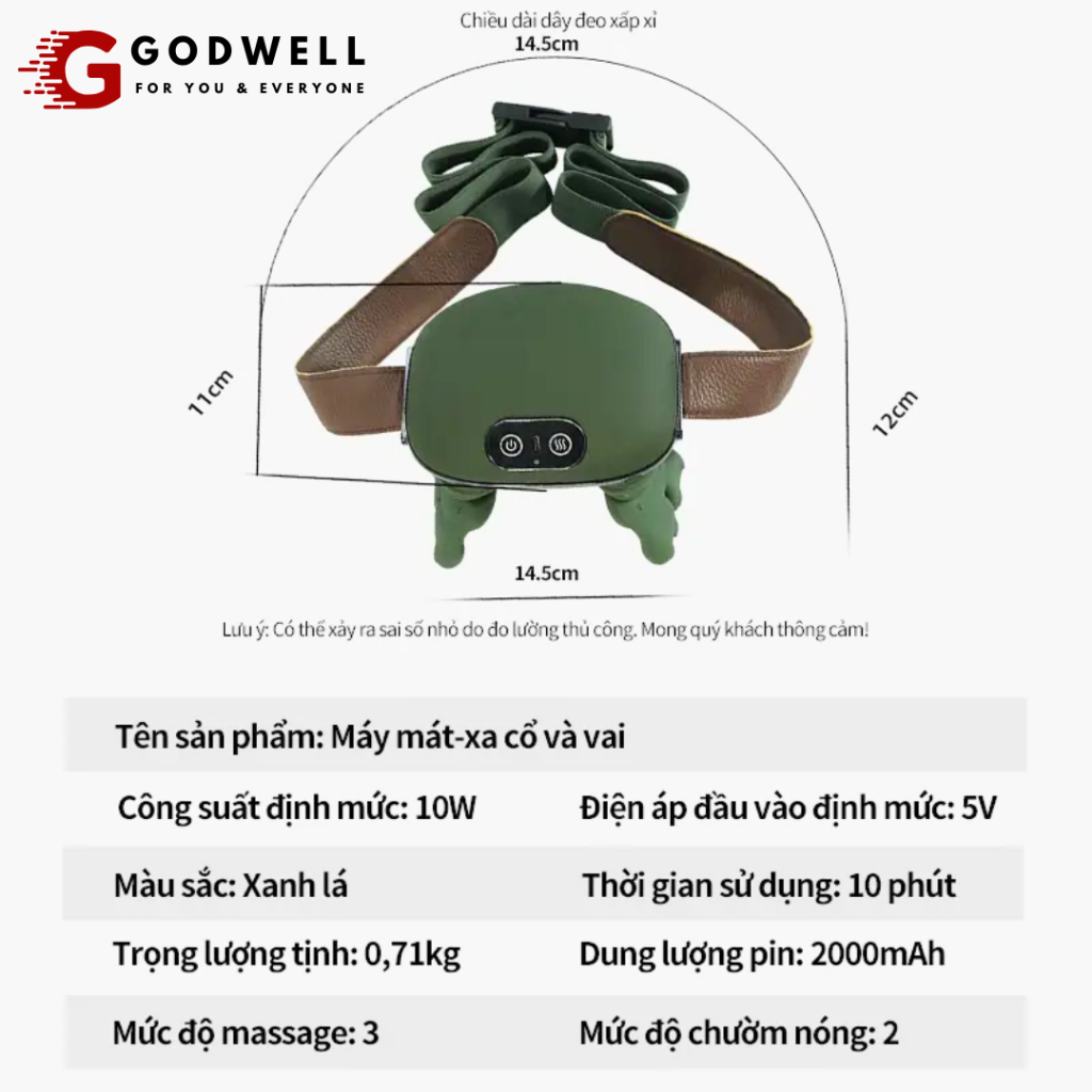 [BẢN CAO CẤP] Máy Massage Cổ Vai Gáy, Máy Mát Xa Nhiệt Hồng Ngoại 45ºC Trị Liệu Đau Mỏi Vai Gáy